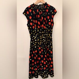 Banana Republic Black Dress with Red and Yellow Print